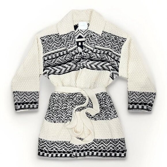 Lucky Brand Sweaters - Lucky Brand Fairisle Long Cardigan Coatigan Wool Blend XL Chunky Thick Warm Cozy